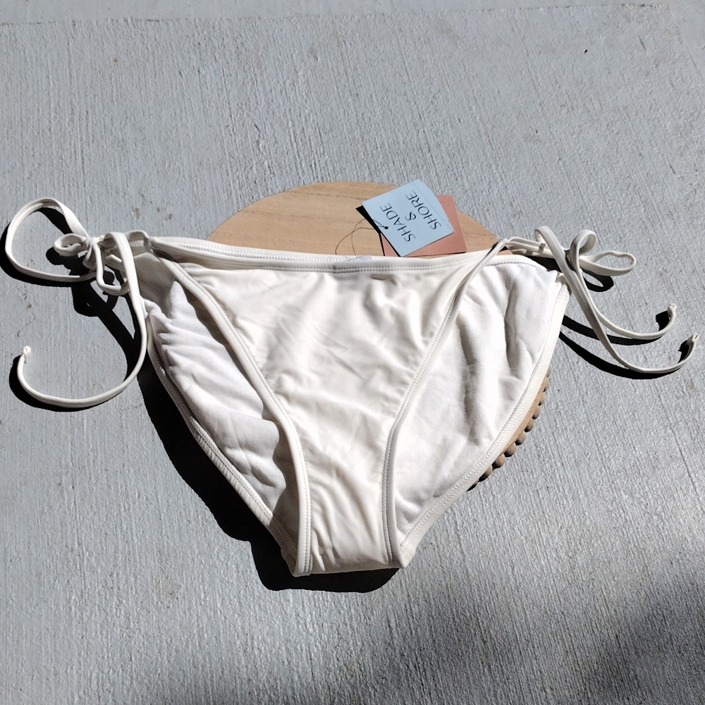 NWT Shade and Shore White String Bikini Bottom Size L